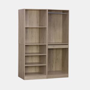 Kit de roupeiro modular com 2 elementos, Modulo, Natural, 120x45x180 cm