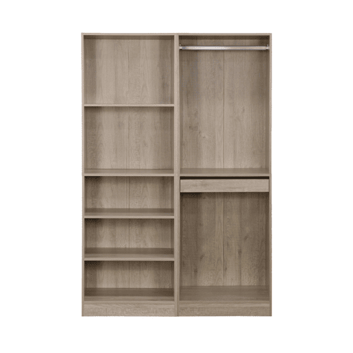 Kit de roupeiro modular com 2 elementos, Modulo, Natural, 120x45x180 cm