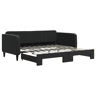 Sofá-cama, Sofá conversível com gavetão 90x190 cm veludo preto