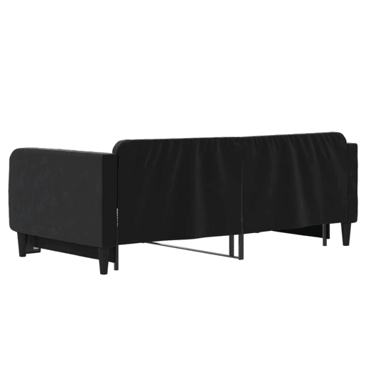 Sofá-cama, Sofá conversível com gavetão 90x190 cm veludo preto Sofá-cama, Sofá conversível com gavetão 90x190 cm veludo preto