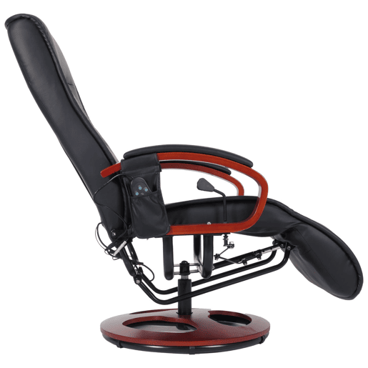 Poltrona de relaxamento com função de massagem de 8 pontos e 5 níveis de intensidade feita de PVC preto 04_0006383