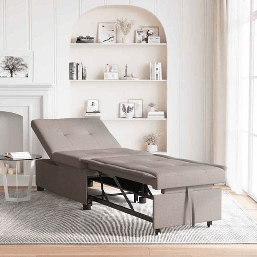 Sofá-cama, Sofá conversível Cinzento-acastanhado 194 x 67 x 37 cm tecido