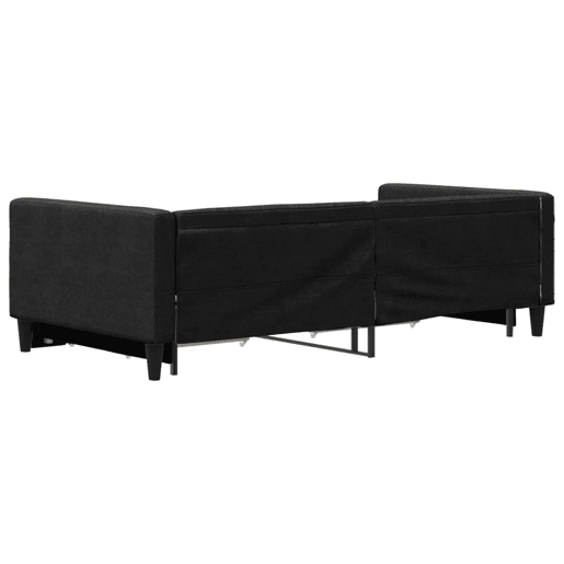 Sofá-cama, Sofá conversível com gavetão e gavetas 100x200 cm tecido preto