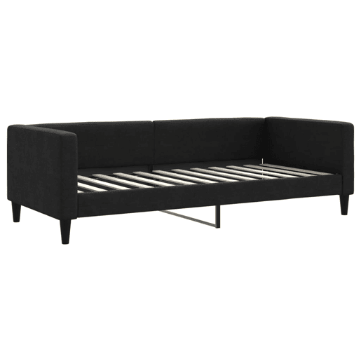 Sofá-cama, Sofá conversível com gavetão e gavetas 100x200 cm tecido preto