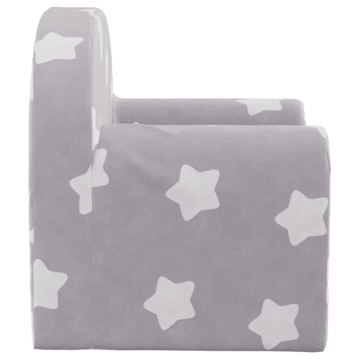 Sofá-cama infantil c estrelas pelúcia macia cinzento-claro