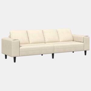 Sofá 3 lugares, Sofá fixo de Tecido Creme 208 cm Tecido de veludo côtelé