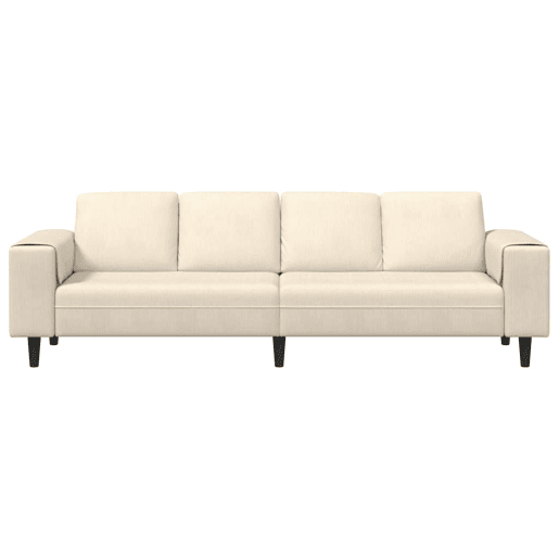 Sofá 3 lugares, Sofá fixo de Tecido Creme 208 cm Tecido de veludo côtelé Sofá 3 lugares, Sofá fixo de Tecido Creme 208 cm Tecido de veludo côtelé