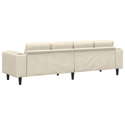 Sofá 3 lugares, Sofá fixo de Tecido Creme 208 cm Tecido de veludo côtelé Sofá 3 lugares, Sofá fixo de Tecido Creme 208 cm Tecido de veludo côtelé
