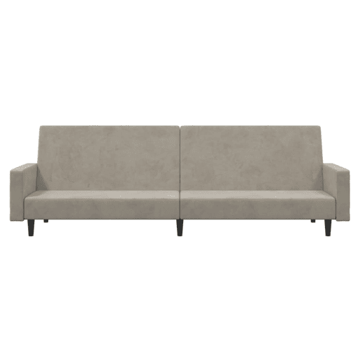 Sofá-cama, Sofá conversível de 2 lugares veludo cinzento-claro
