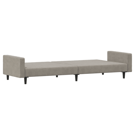 Sofá-cama, Sofá conversível de 2 lugares veludo cinzento-claro