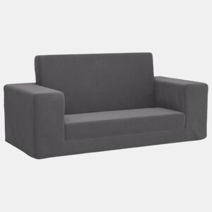 Sofá-cama infantil - Sofá para criança de 2 lugares pelúcia macia antracite