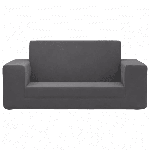 Sofá-cama infantil - Sofá para criança de 2 lugares pelúcia macia antracite