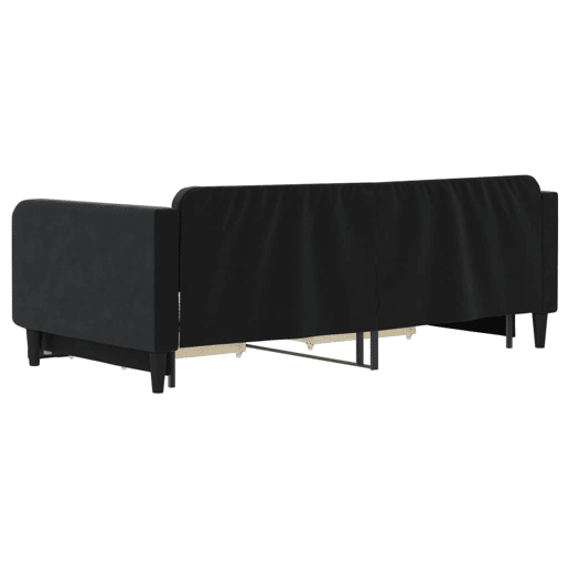 Sofá-cama, Sofá conversível com gavetão e gavetas 100x200 cm veludo preto