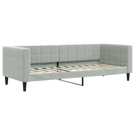 Sofá-cama, Sofá conversível c gavetão e gavetas 80x200 cm veludo cinzento-claro
