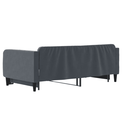Sofá-cama, Sofá conversível com gavetão 90x190 cm veludo cinzento-escuro Sofá-cama, Sofá conversível com gavetão 90x190 cm veludo cinzento-escuro