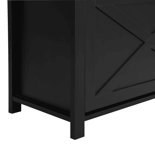 Móvel de entrada 75 L x 35 P x 195 A - Prateleira para sapatos, ganchos, design moderno - Preto, Madeira