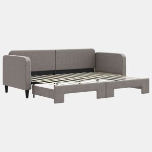 Sofá-cama, Sofá conversível com gavetão 80x200 cm tecido cinzento-acastanhado