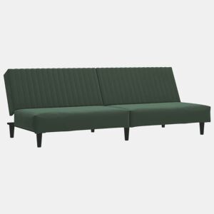 Sofá-cama, Sofá conversível de 2 lugares veludo verde-escuro