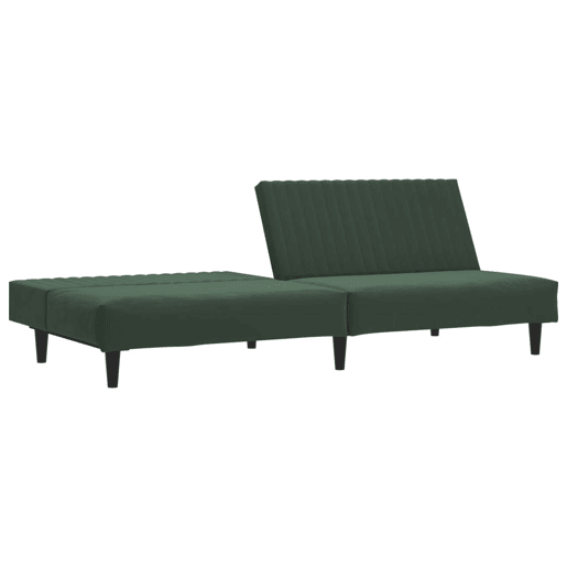 Sofá-cama, Sofá conversível de 2 lugares veludo verde-escuro