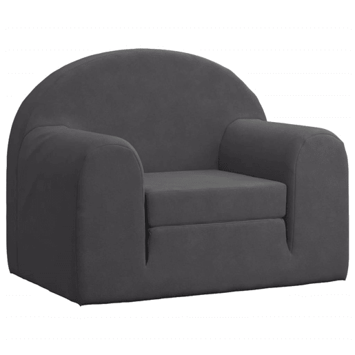 Sofá-cama infantil pelúcia macia antracite