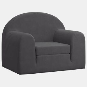 Sofá-cama infantil pelúcia macia antracite