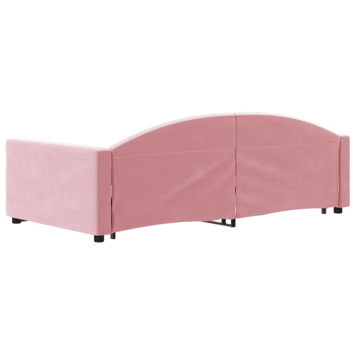 Sofá-cama, Sofá conversível com gavetão e gavetas 100x200 cm veludo rosa