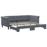 Sofá-cama, Sofá conversível com gavetão 90x190 cm veludo cinzento-escuro