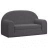Sofá-cama infantil - Sofá para criança de 2 lugares pelúcia macia antracite