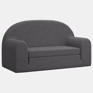 Sofá-cama infantil - Sofá para criança de 2 lugares pelúcia macia antracite