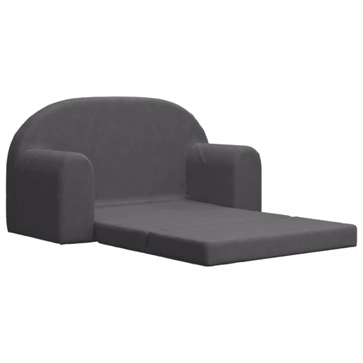Sofá-cama infantil - Sofá para criança de 2 lugares pelúcia macia antracite