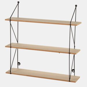 Max Home Estantes de parede em madeira 3 prateleiras 50x12x49 cm