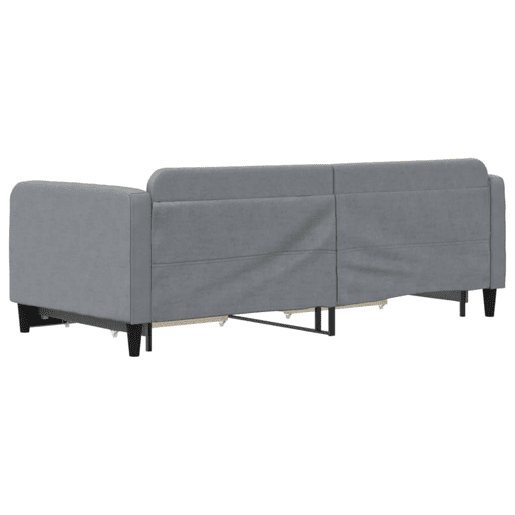 Sofá-cama, Sofá conversível c gavetão e gavetas 90x200 cm tecido cinzento-claro Sofá-cama, Sofá conversível c gavetão e gavetas 90x200 cm tecido cinzento-claro