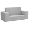 Sofá-cama infantil - Sofá para criança de 2 lugares pelúcia macia cinzento-claro