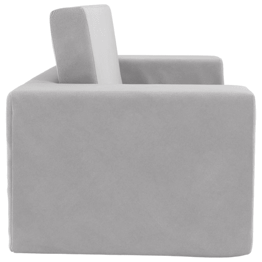 Sofá-cama infantil - Sofá para criança de 2 lugares pelúcia macia cinzento-claro Sofá-cama infantil - Sofá para criança de 2 lugares pelúcia macia cinzento-claro