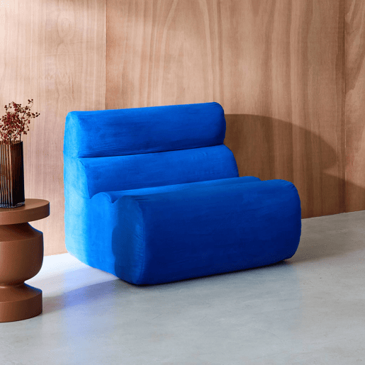 Poltrona de sofá modular em tecido 1 lugar, Nova tecido simple, Azul elétrico, 81x99x75 cm Poltrona de sofá modular em tecido 1 lugar, Nova tecido simple, Azul elétrico, 81x99x75 cm