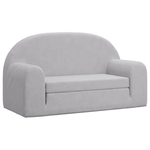 Sofá-cama infantil - Sofá para criança de 2 lugares pelúcia macia cinzento-claro