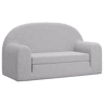 Sofá-cama infantil - Sofá para criança de 2 lugares pelúcia macia cinzento-claro
