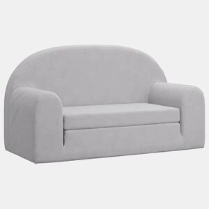 Sofá-cama infantil - Sofá para criança de 2 lugares pelúcia macia cinzento-claro