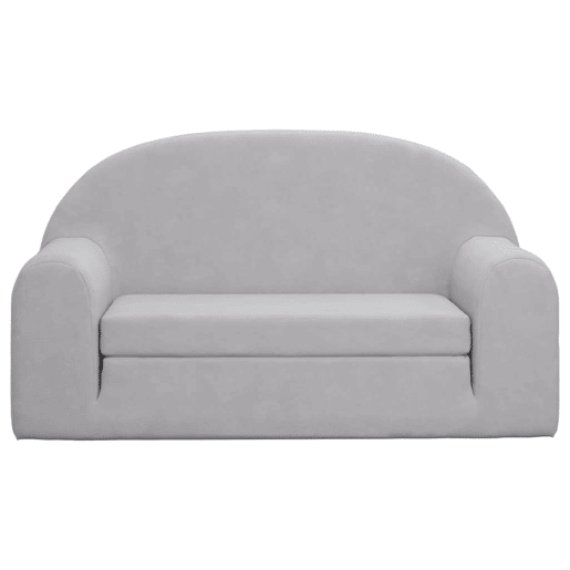 Sofá-cama infantil - Sofá para criança de 2 lugares pelúcia macia cinzento-claro