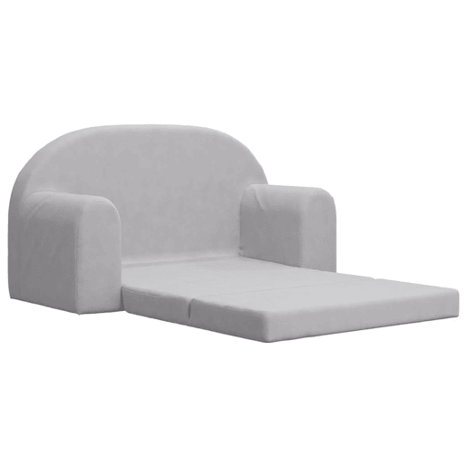 Sofá-cama infantil - Sofá para criança de 2 lugares pelúcia macia cinzento-claro