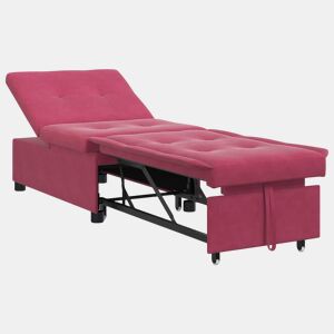 Sofá-cama, Sofá conversível vermelho tinto 67 x 194 x 38 cm Veludo