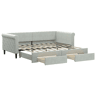 Sofá-cama, Sofá conversível c gavetão e gavetas 90x190 cm veludo cinzento-claro