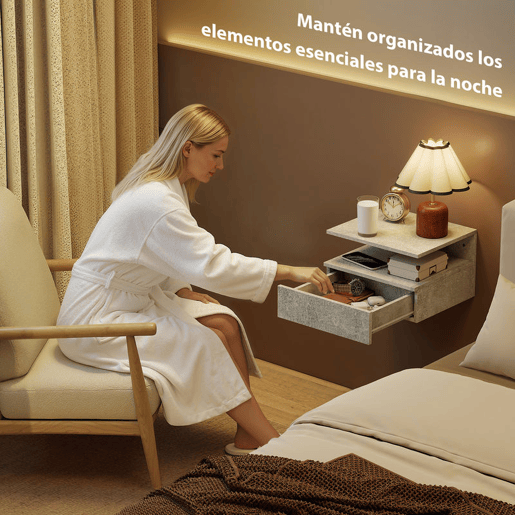 HOMCOM Conjunto de 2 Mesas de Cabeceira Flutuantes, Mesas de Cabeceira com Gaveta e Prateleira Aberta, Design Moderno, Poupa Espaço, para Sala ou Quarto, 35x32x22,5 cm, Cinzento