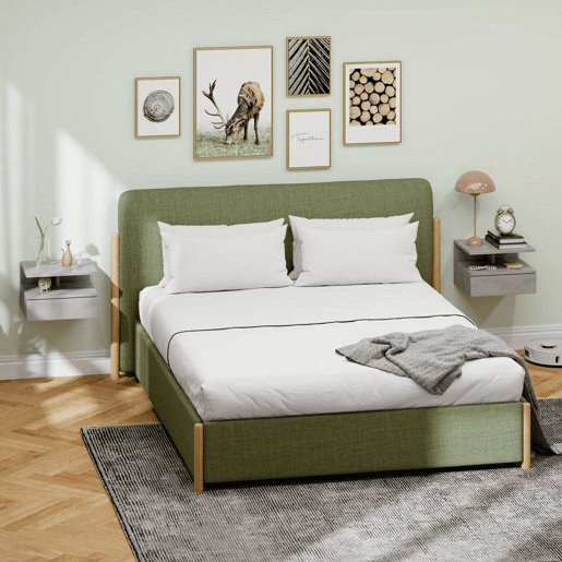 HOMCOM Conjunto de 2 Mesas de Cabeceira Flutuantes, Mesas de Cabeceira com Gaveta e Prateleira Aberta, Design Moderno, Poupa Espaço, para Sala ou Quarto, 35x32x22,5 cm, Cinzento