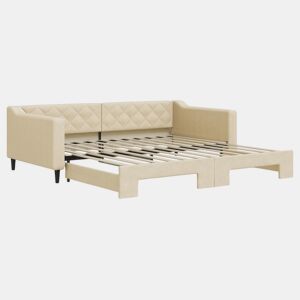 Sofá-cama, Sofá conversível com gavetão 100x200 cm tecido cor creme