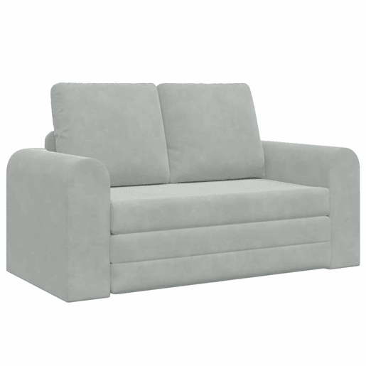 Sofá-cama, Sofá conversível Cinzento-claro 148 x 71 x 83 cm Veludo
