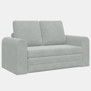 Sofá-cama, Sofá conversível Cinzento-claro 148 x 71 x 83 cm Veludo