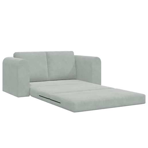 Sofá-cama, Sofá conversível Cinzento-claro 148 x 71 x 83 cm Veludo