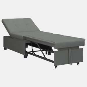 Sofá-cama, Sofá conversível Cinzento escuro 194 x 67 x 37 cm tecido