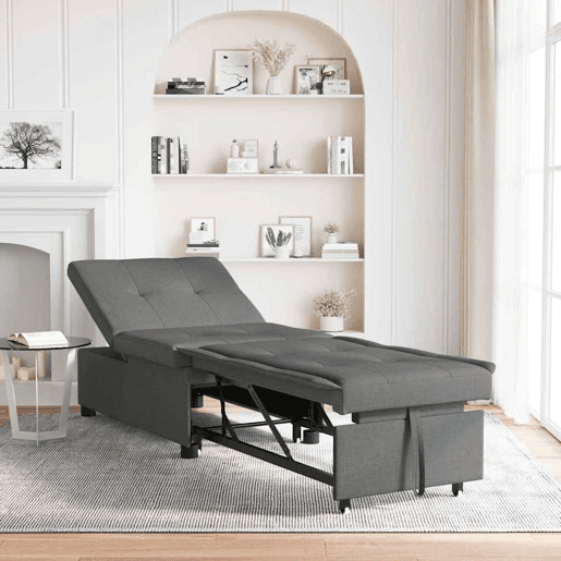 Sofá-cama, Sofá conversível Cinzento escuro 194 x 67 x 37 cm tecido